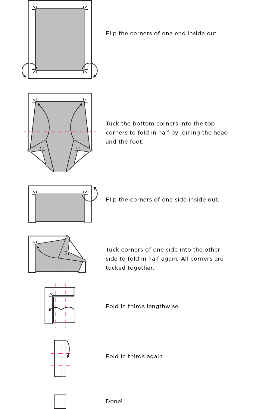 image showing how to fold a sheet