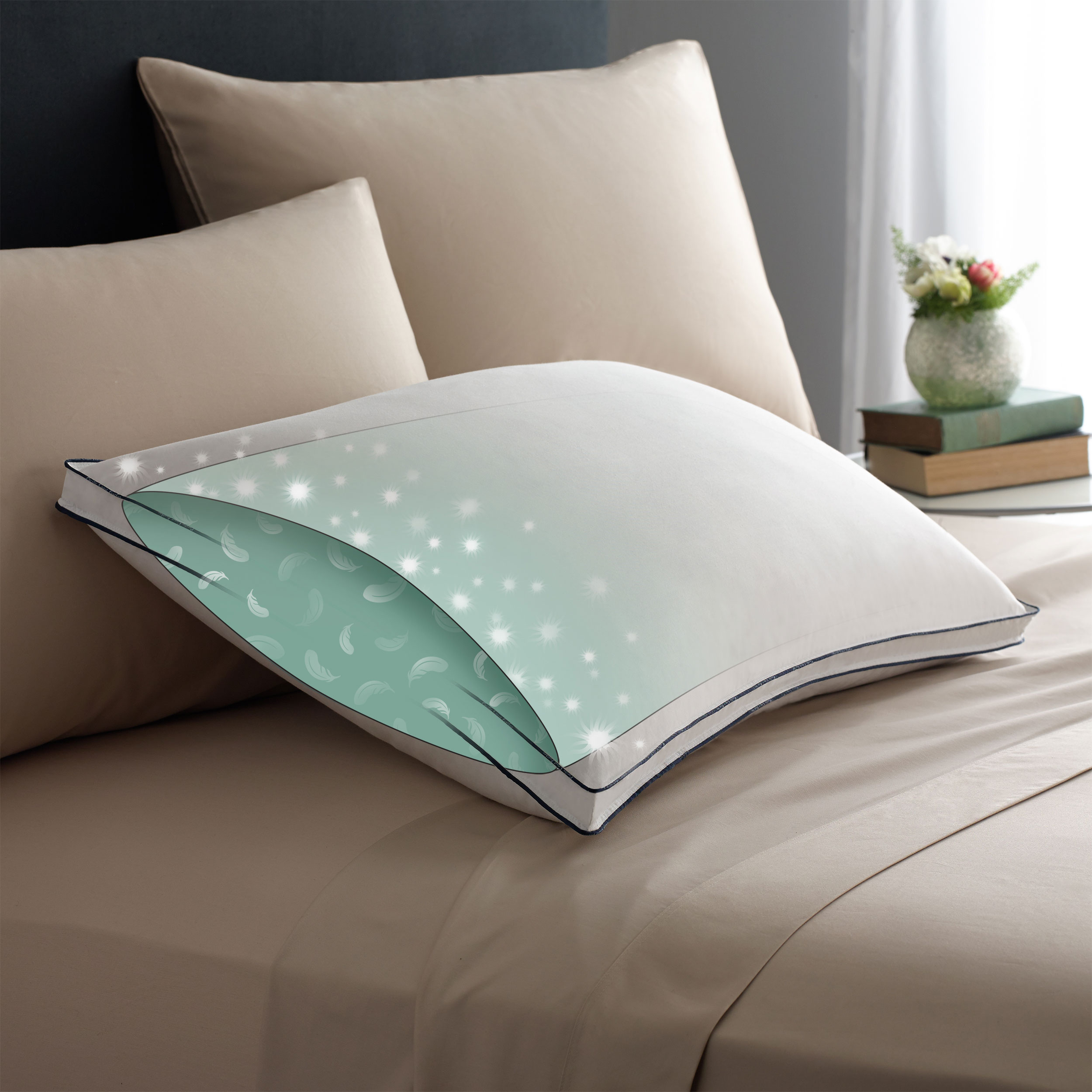 Pacific Coast Double Downaround Soft Pillow 300 Thread Count 550 Fill Power Down & Resilia Feathers - King